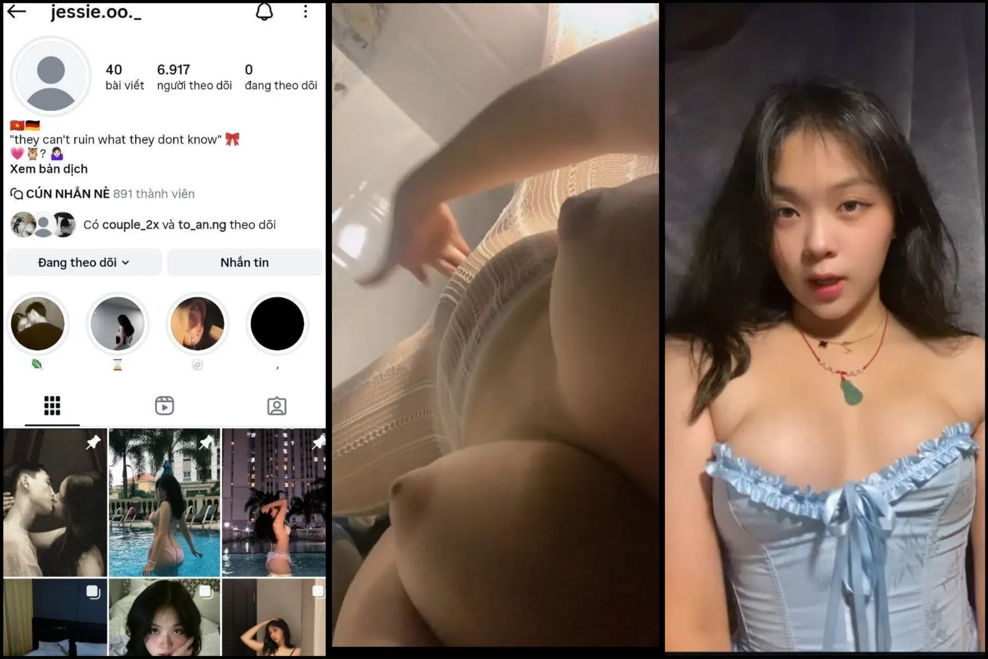 Ảnh thumbnail video [Hot] Hot IG jessie oo vú to lồn múp lộ full clip địt nhau thủ dâm với ny rên la khẩu dâm liên hồi chuẩn thần dâm